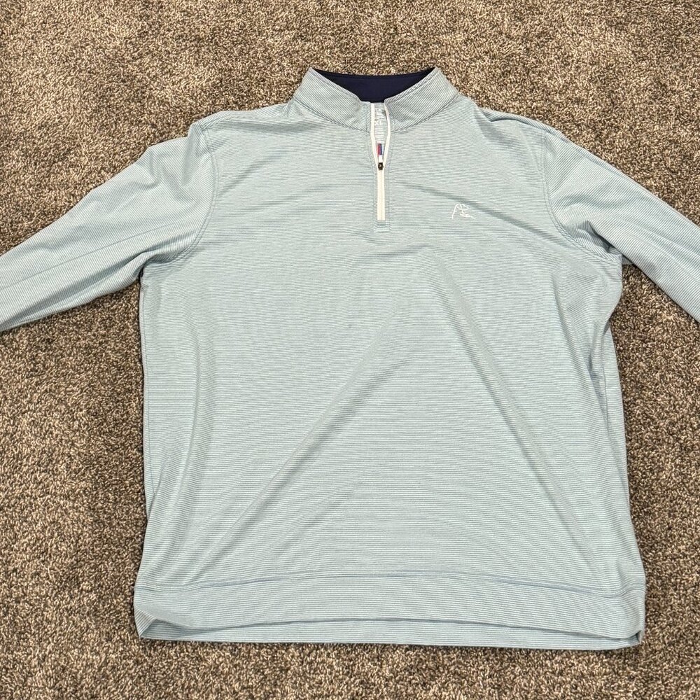 Rhoback Riva Stripe Q 1/4 Zip green/aqua Men XL